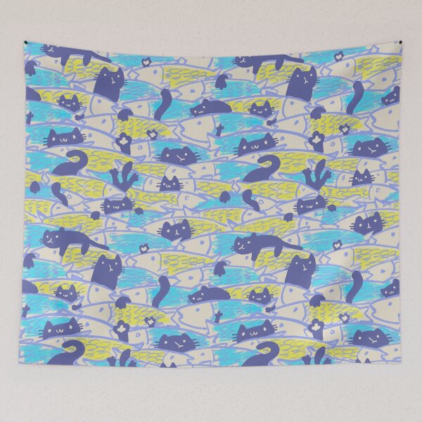 Item preview, Gato y pez designed and sold by Quilimo Studio.