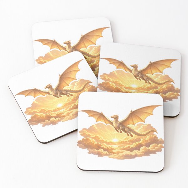 Item preview, Majestic Golden Sun Dragon Flying Above Clouds designed and sold by Silentbow.