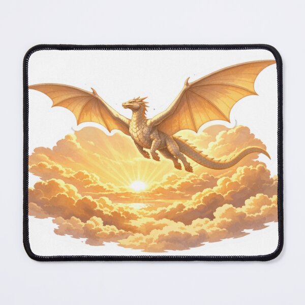 Item preview, Majestic Golden Sun Dragon Flying Above Clouds designed and sold by Silentbow.