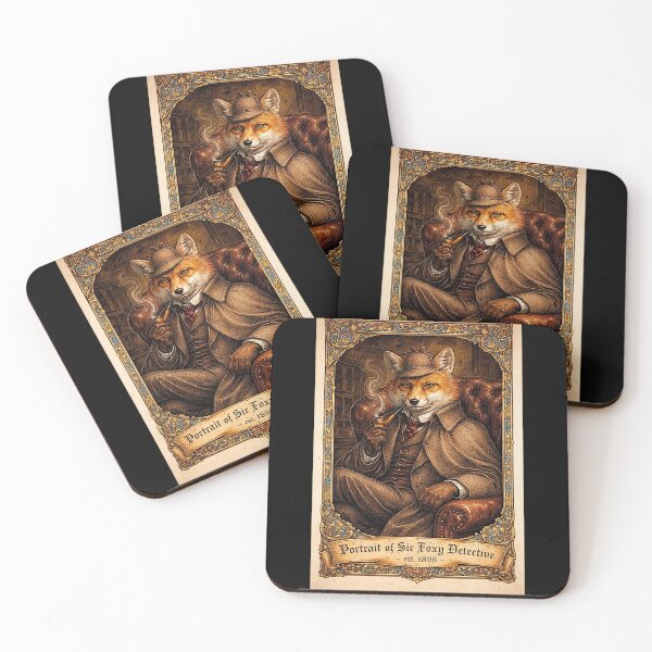Item preview, Portrait of 'Sir Foxy Detective with pipe - est. 1898', the very good investigator designed and sold by NubesDesignCH.