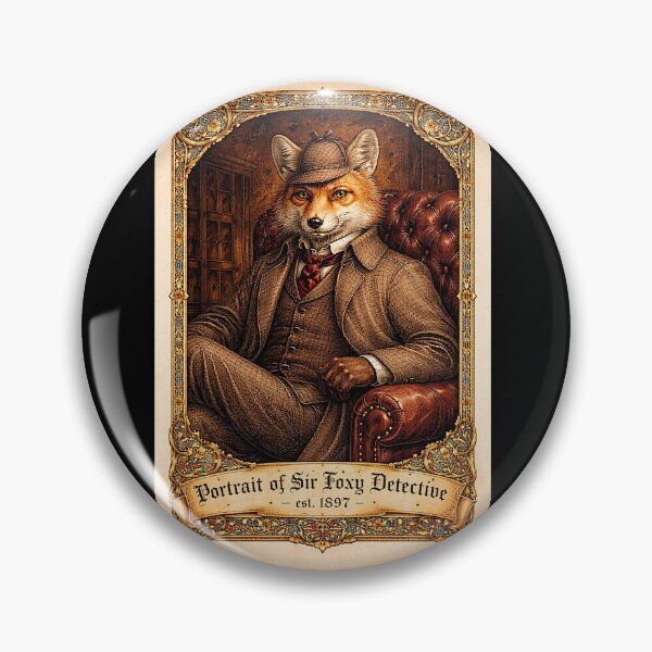 Item preview, Portrait of 'Sir Foxy Detective - est. 1897' the very good investigator designed and sold by NubesDesignCH.