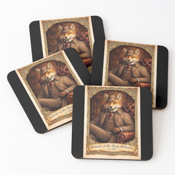 Item preview, Portrait of 'Sir Foxy Detective - est. 1897' the very good investigator designed and sold by NubesDesignCH.