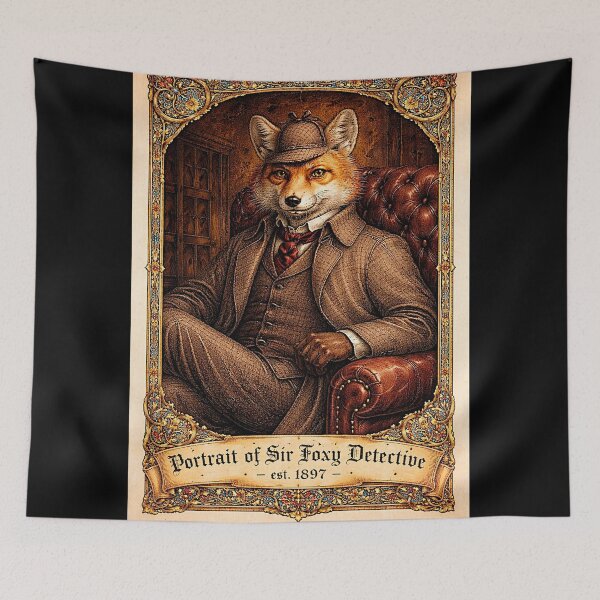 Item preview, Portrait of 'Sir Foxy Detective - est. 1897' the very good investigator designed and sold by NubesDesignCH.