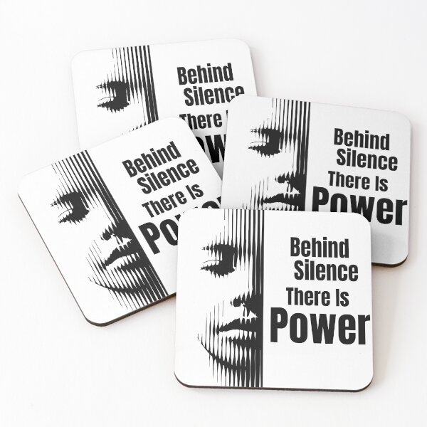 Item preview, Strong Woman Typography T-Shirt | Behind Silence There is Power | Feminine Empowerment Design designed and sold by Shimo Art Studio.