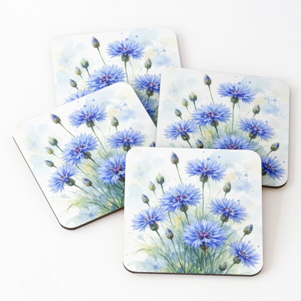 Item preview, Blue Cornflower Watercolor Illustration – Wildflower Botanical Art Soft Floral Print designed and sold by Darlin8888.