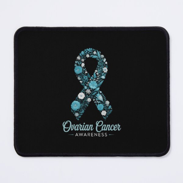Item preview, Ovarian Cancer Awareness Hippie Flower Teal Ribbon Support designed and sold by EllenJast.