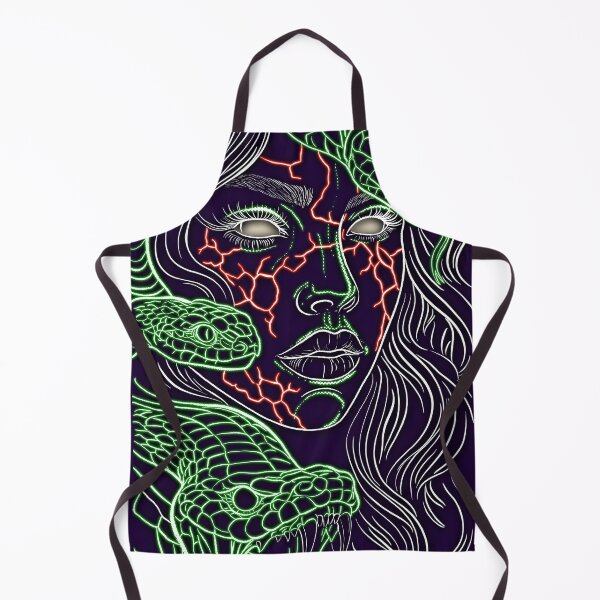Item preview, Neon Medusa Snake Goddess – Dark Mythology Cyberpunk Art designed and sold by sososweett.