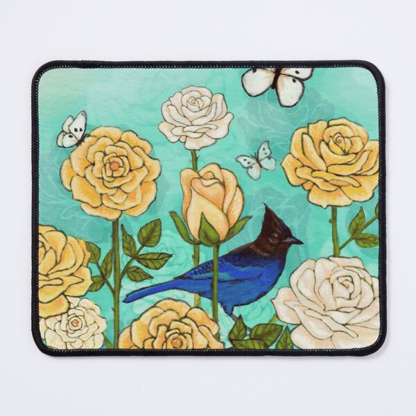Item preview, Bluejay in Roses designed and sold by Christina Lopez.