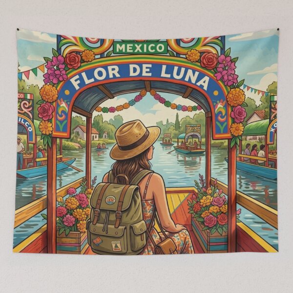 Item preview, Vintage Solo Female Travel Xochimilco - Mexico Cultural Travel Art designed and sold by Bloom & Quiet .