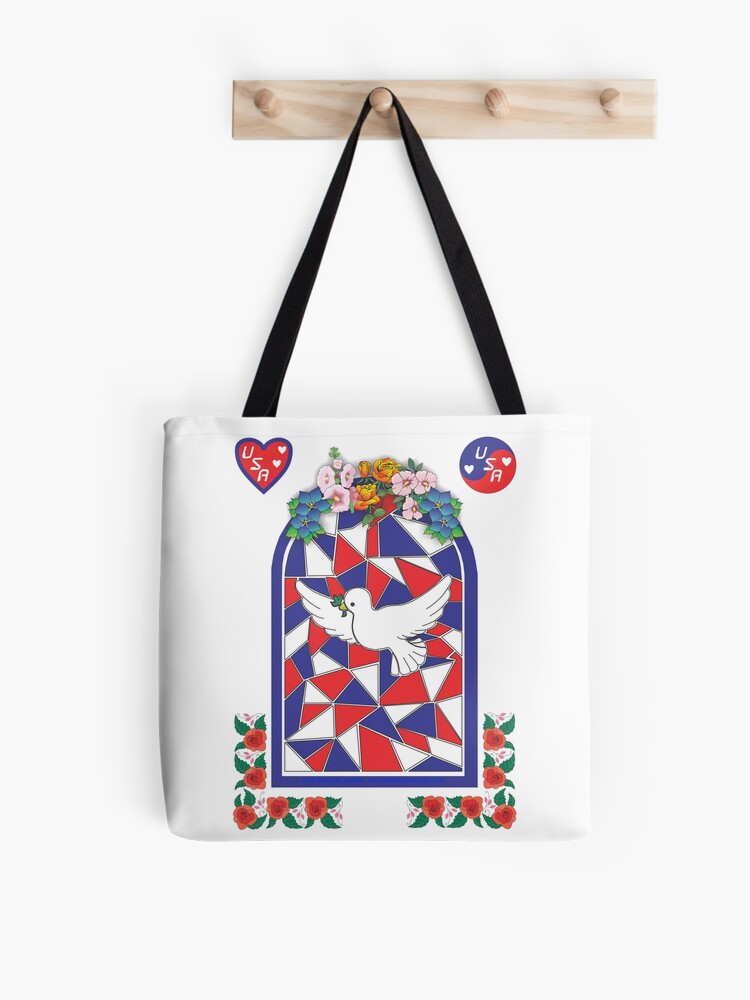 Thumbnail 1 of 2, Tote Bag, USA Peace Dove designed and sold by mugglequeen.