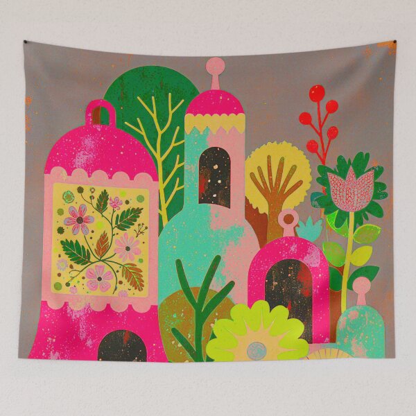Item preview, Art Deco Floral Village designed and sold by joycrysstudio.