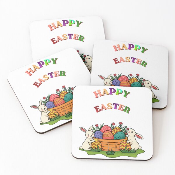 Item preview, Happy Easter With Easter Eggs And Bunnies. designed and sold by Dinasshop.