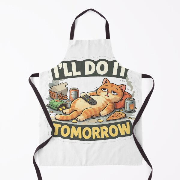 Item preview, Funny Lazy Cat “I’ll Do It Tomorrow” Sticker – Procrastination Humor Cute Cat Design designed and sold by ZenGrowth4.