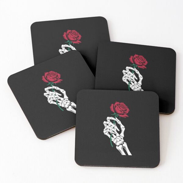 Item preview, Skeleton Hand Holding Stem Flower Valentine's Day Red Rose designed and sold by EllenJast.