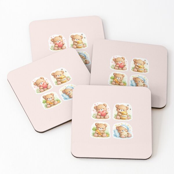 Item preview, Cute Teddy Bear Stickers – Kawaii Bear Cartoon Aesthetic Adorable Animal Sticker Set designed and sold by Qingtian814.