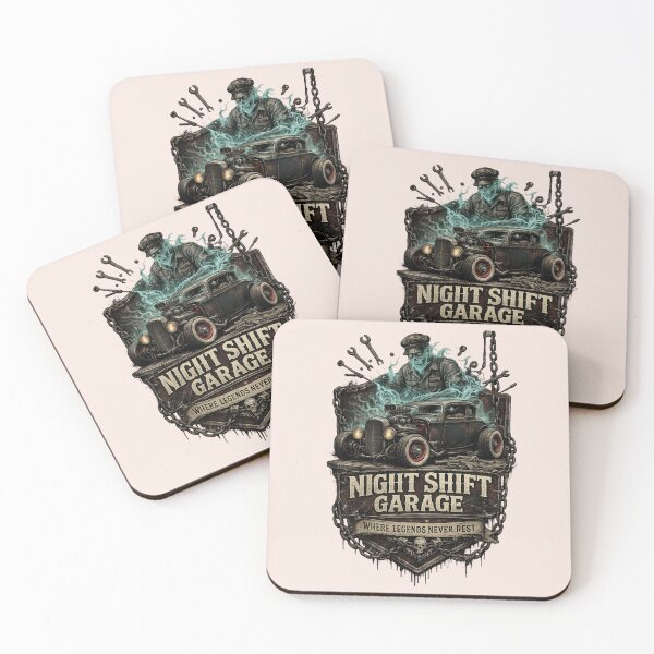 Item preview, Night Shift Garage Vintage Mechanic Hot Rod Design designed and sold by Retro Arabica.