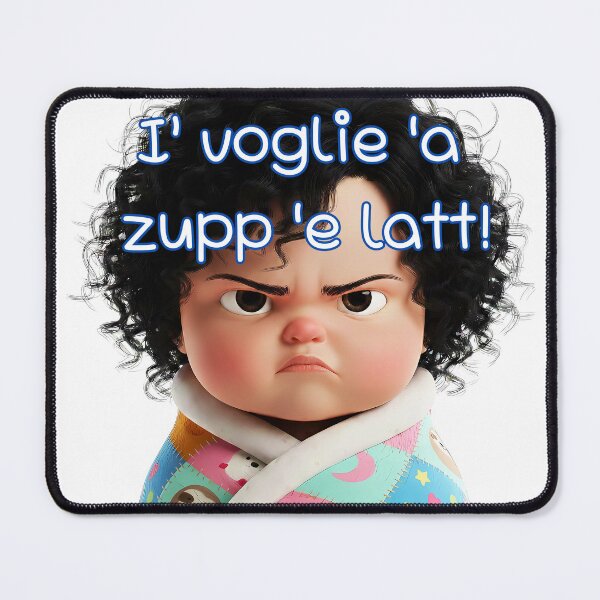 Item preview, Funny 3D Toddler - "I' Voglie 'a Zupp 'e Latt!" - Neapolitan Mood designed and sold by Art-Inspir-AI.