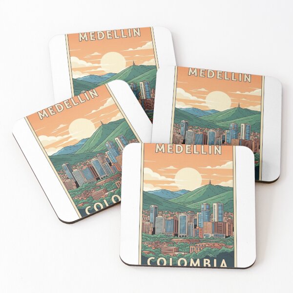 Item preview, Medellin Colombia Skyline Vintage Travel Poster designed and sold by Juanpv08.