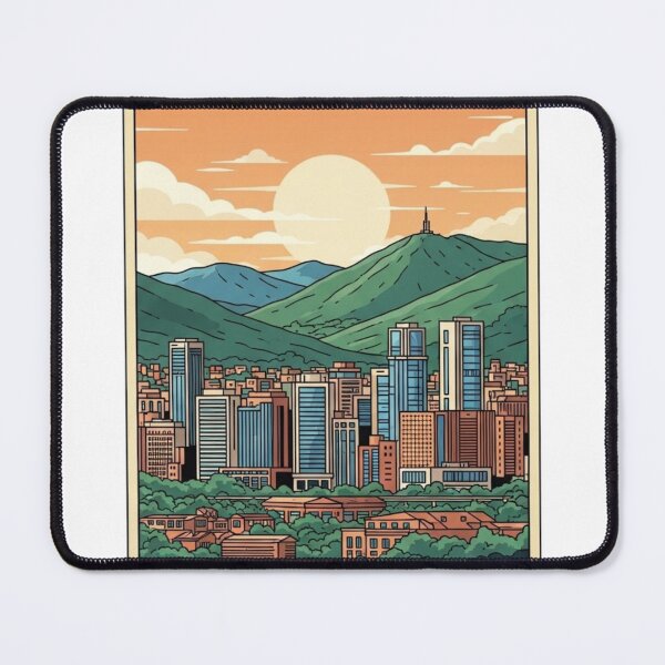 Item preview, Medellin Colombia Skyline Vintage Travel Poster designed and sold by Juanpv08.