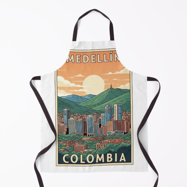 Item preview, Medellin Colombia Skyline Vintage Travel Poster designed and sold by Juanpv08.