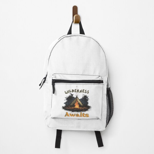 Item preview, Wilderness Awaits Camping Campfire Tent T-Shirt designed and sold by Emberveil Studio.