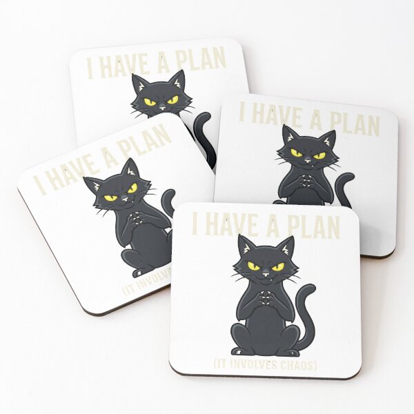 Item preview, Evil Black Cat T-Shirt | I Have A Plan It Involves Chaos | Funny Cat Lover Gift designed and sold by Egyptian king ⭐⭐⭐⭐⭐.