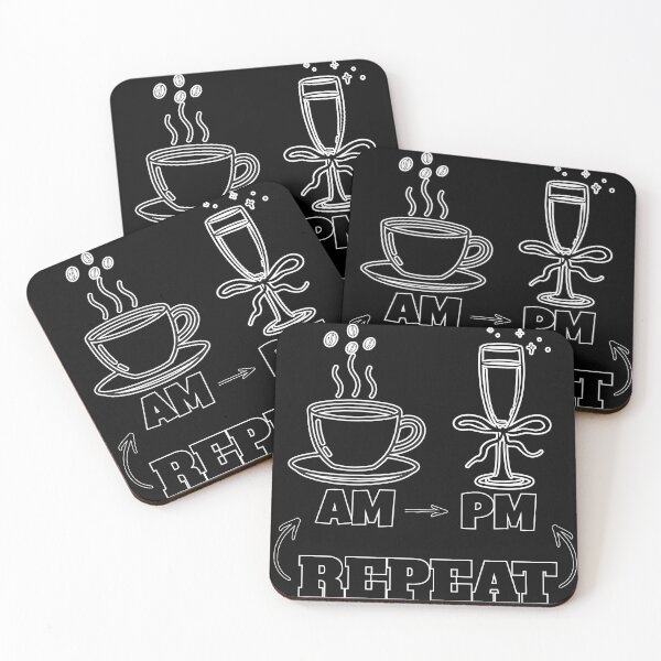 Item preview, AM to PM Repeat Coffee to Wine Funny Daily Routine Shirt designed and sold by Negisandeep studio.