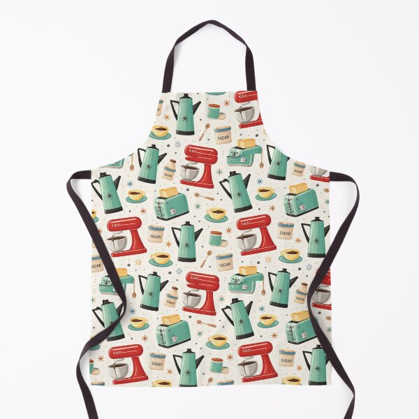 Item preview, Atomic Age Kitchen Essentials – Teal & Cherry Red Vintage Graphic Tile designed and sold by OpenDreamArts.