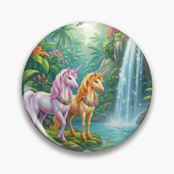 Item preview, Unicorn in the forest waterfall designed and sold by PP&RAINBOW SHOP.