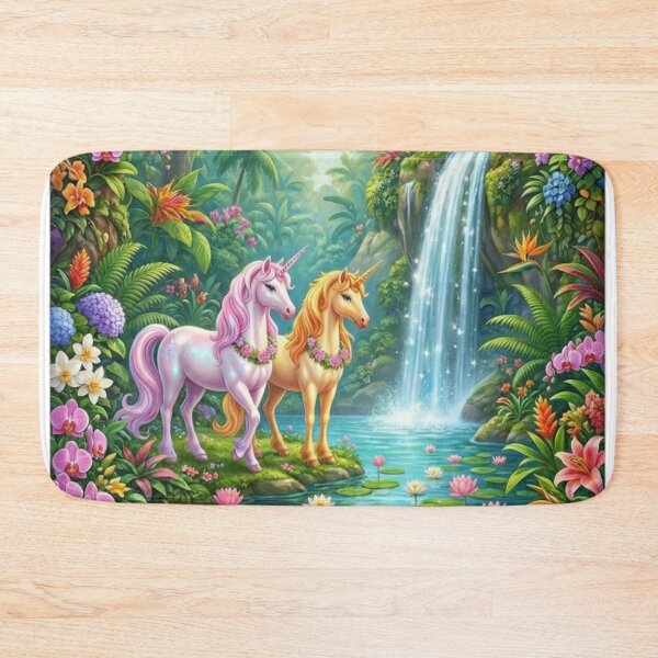 Item preview, Unicorn in the forest waterfall designed and sold by PP&RAINBOW SHOP.