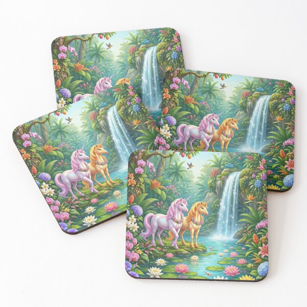 Item preview, Unicorn in the forest waterfall designed and sold by PP&RAINBOW SHOP.