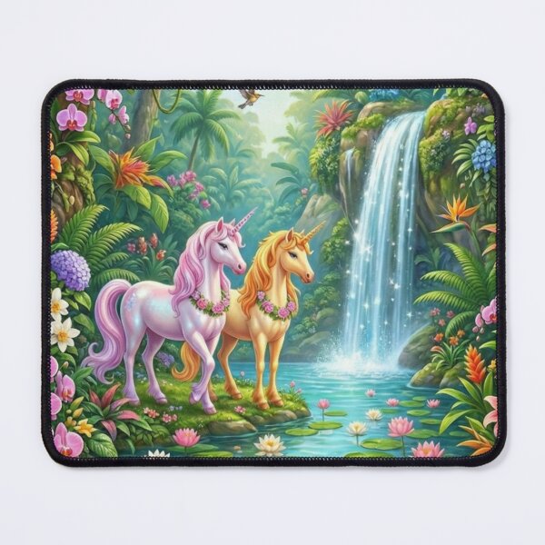 Item preview, Unicorn in the forest waterfall designed and sold by PP&RAINBOW SHOP.