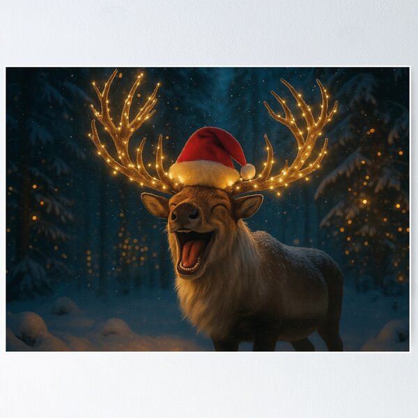 Item preview, Festive laugh: Reindeer with glowing antlers designed and sold by Mauswohn.