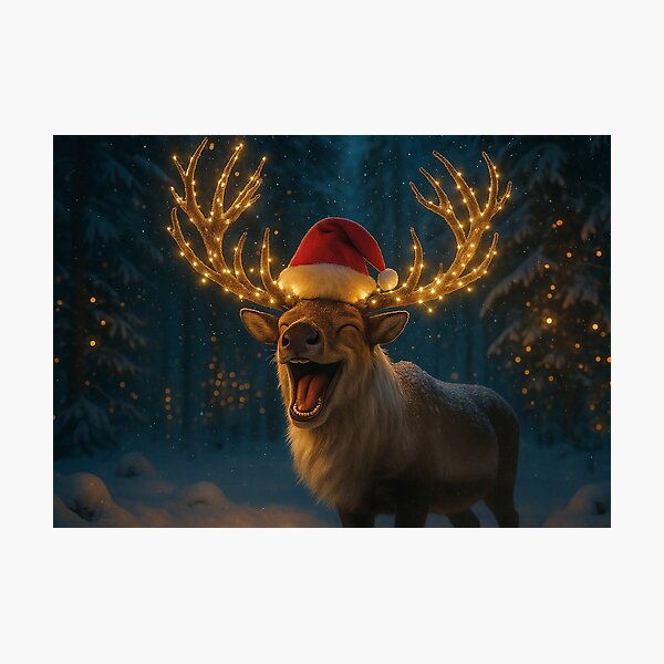 Item preview, Festive laugh: Reindeer with glowing antlers designed and sold by Mauswohn.