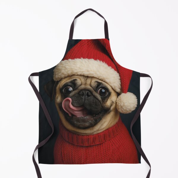 Item preview, Sweet anticipation: Pug in Christmas outfit designed and sold by Mauswohn.