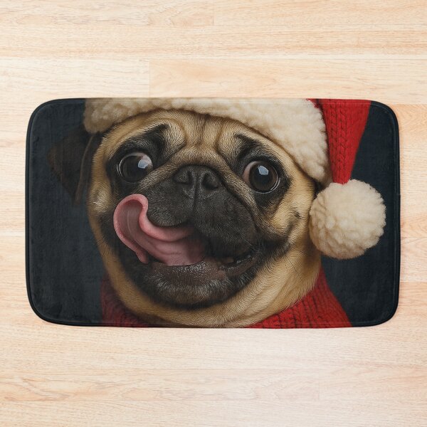 Item preview, Sweet anticipation: Pug in Christmas outfit designed and sold by Mauswohn.