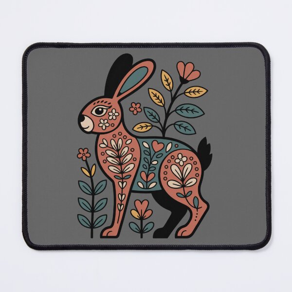 Item preview, scandinavian folk art - nordic folk art - Swedish dala - botanical - geometric animal - whimsical nature - boho folk art - nordic botanical - Dala-Inspired designed and sold by JansenGS.
