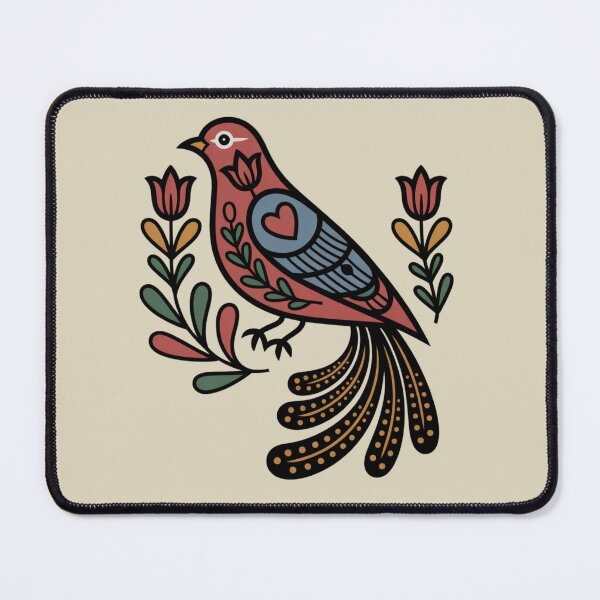 Item preview, scandinavian folk art - nordic folk art - Swedish dala - botanical - geometric animal - whimsical nature - boho folk art - nordic botanical - Dala-Inspired designed and sold by JansenGS.