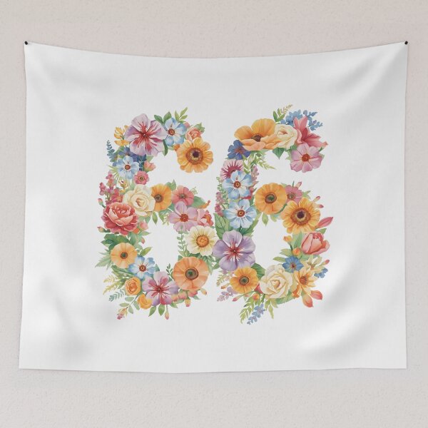 Artikelvorschau, Aquarellblumen zum 66. Geburtstag. entworfen und verkauft von uunaa.