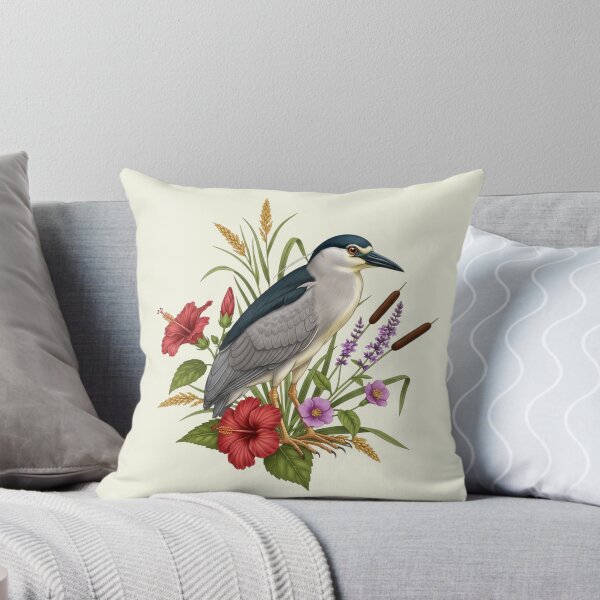 Item preview, Black-Crowned Night Heron Among Wetland Wildflowers designed and sold by BirdsnStuff.