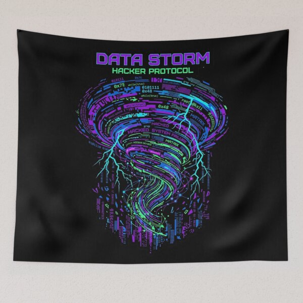 Item preview, Data Storm Cyberpunk Hacker Shirt designed and sold by KurtByteStudio.