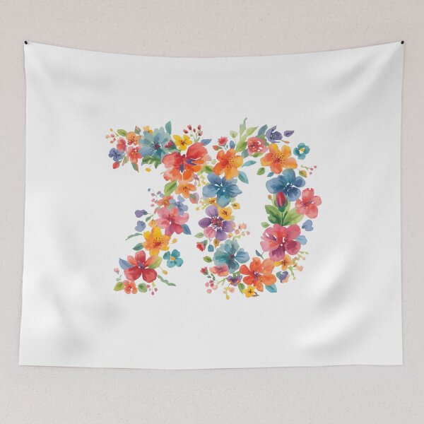 Item preview, 70th birthday flowers  watercolor. designed and sold by uunaa.