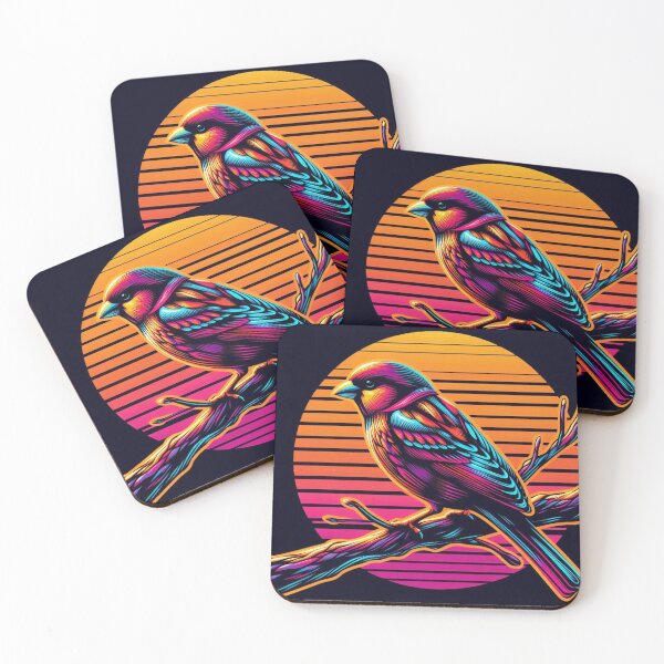 Item preview, Neon Bird – Synthwave Sunset Design designed and sold by Dogandesighn.