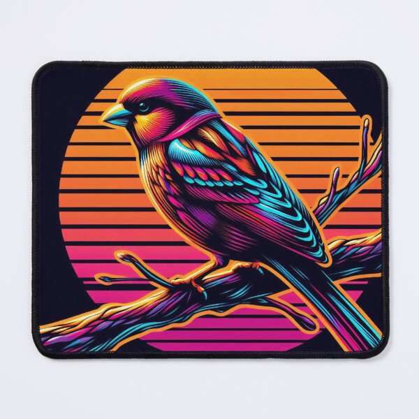 Item preview, Neon Bird – Synthwave Sunset Design designed and sold by Dogandesighn.
