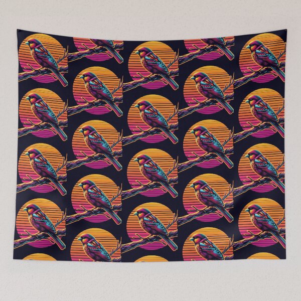 Item preview, Neon Bird – Synthwave Sunset Design designed and sold by Dogandesighn.