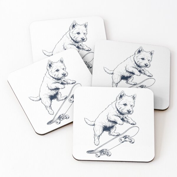 Item preview, Vintage West Highland White Terrier Skateboarding Skate Dog Dad Lover designed and sold by DoodleTortle.