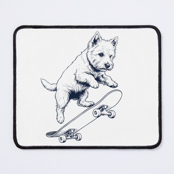 Item preview, Vintage West Highland White Terrier Skateboarding Skate Dog Dad Lover designed and sold by DoodleTortle.