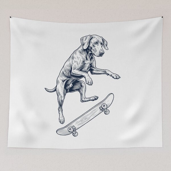 Item preview, Vintage Weimaraner Skateboarding Skate Dog Dad Lover designed and sold by DoodleTortle.