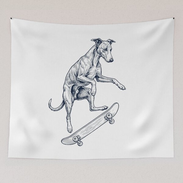 Item preview, Vintage Whippet Skateboarding Skate Dog Dad Lover designed and sold by DoodleTortle.
