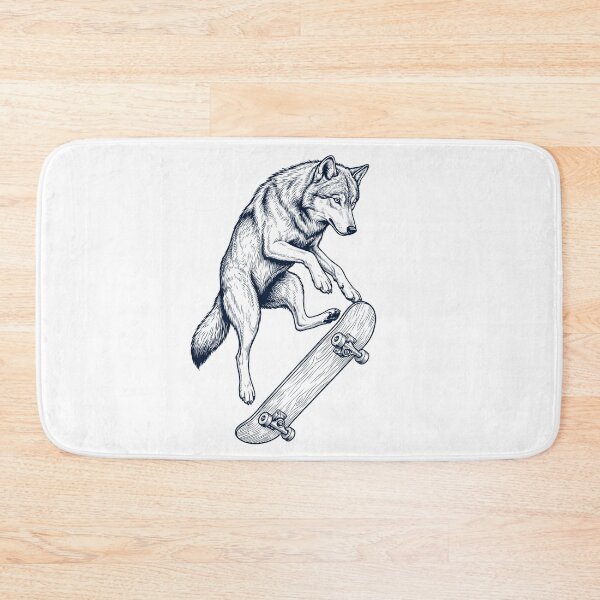 Item preview, Vintage Wolf Skateboarding Skate Animal Lover designed and sold by DoodleTortle.